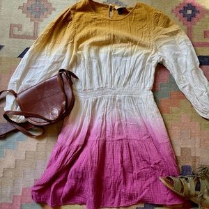 Universal Thread Midi Dip Dyed Dress With Pockets NWOT